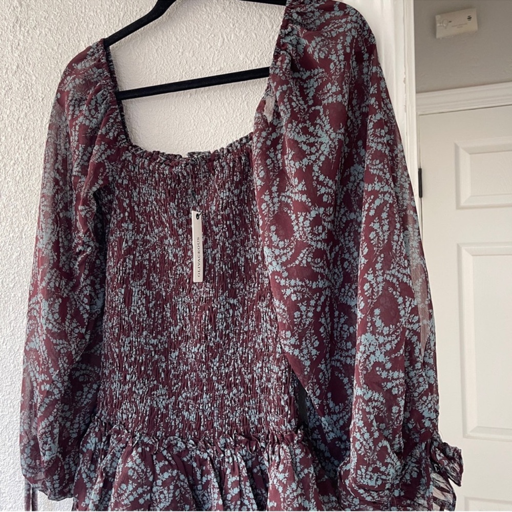 Olivaceous Elegant Floral Print Women's mini dress M NWT - Picture 2 of 5